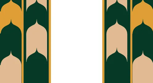 إطار هندسي إسلامي بخلفية باللونين الأخضر والذهبي المزخرفة
