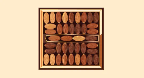 Assorted Dates Box Vector Illustration Top View