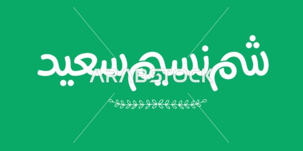 Happy Sham Ennessim Arabic Calligraphy on Green