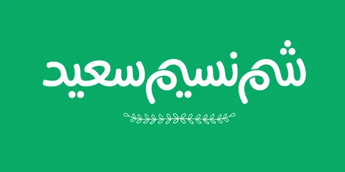 Happy Sham Ennessim Arabic Calligraphy on Green
