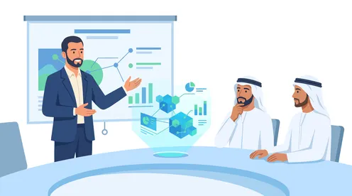 عرض تقديمي للبيانات الرقمية لرجال أعمال عرب