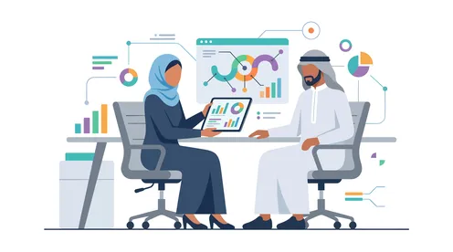 رسم توضيحي لتحليل البيانات لرجال أعمال عرب