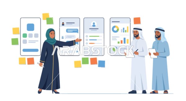 عرض عمل عربي مع تحليلات التطبيقات الرقمية