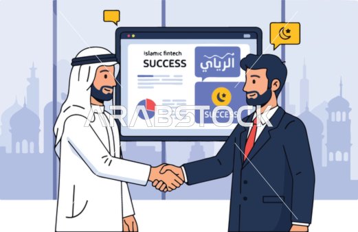 مصافحة رجل أعمال سعودي وشريك في التكنولوجيا المالية