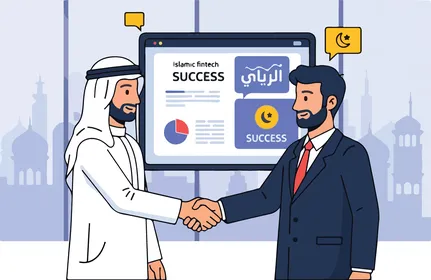مصافحة رجل أعمال سعودي وشريك في التكنولوجيا المالية