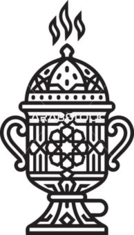 أيقونة فيكتور مبخرة عربية تقليدية باللونين الأبيض والأسود