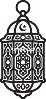 Traditional Arabic Ramadan Fanous Lantern Vector Outline