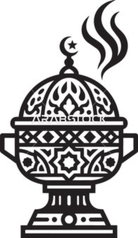 أيقونة مبخرة عربية تقليدية للعود والبخور فيكتور