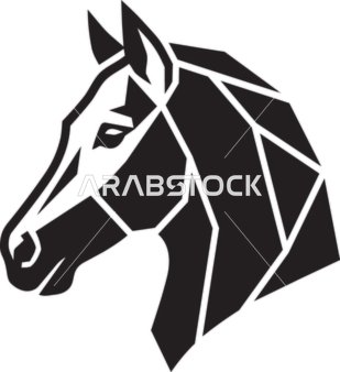 Geometric Arabian Horse Head Vector Logo Illustration