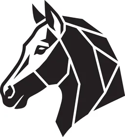 Geometric Arabian Horse Head Vector Logo Illustration