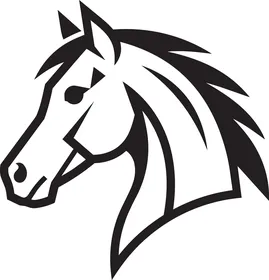 Minimalist Horse Head Vector Icon and Logo Design