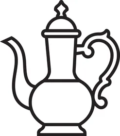 أيقونة دلة القهوة العربية التقليدية رسم خطي متجهي