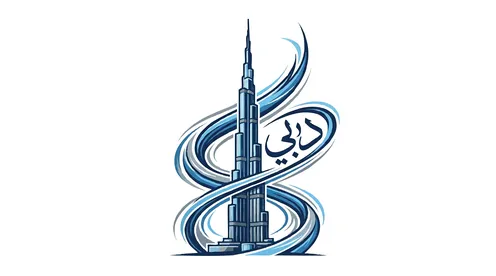 Burj Khalifa Dubai Vector Illustration Logo Design