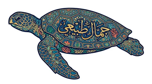 فيكتور سلحفاة بحرية بالخط العربي جمال طبيعي