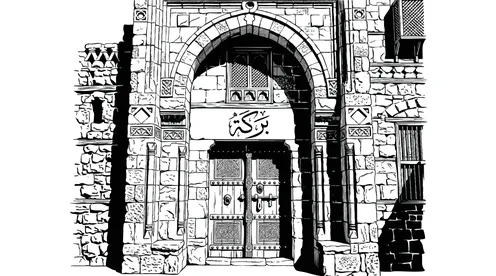 Traditional Islamic Stone Archway Door Vector Art