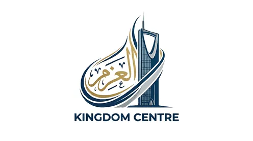 Kingdom Centre Riyadh Vector Logo Design in Blue and Gold