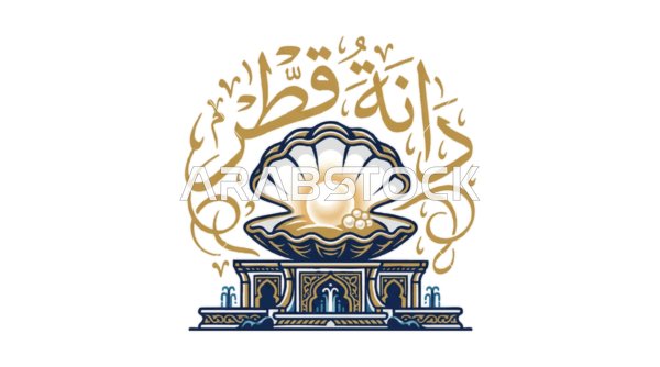 تصميم شعار فيكتور لخط دانة قطر مع المحارة واللؤلؤ