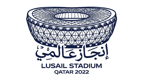 Lusail Stadium Qatar 2022 Vector Line Art Illustration