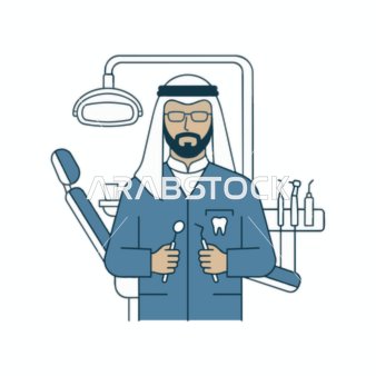 Professional Arab Dentist Ready to Provide Expert Dental Care and Oral Health Services