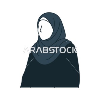 Elegant Muslim Woman Wearing a Hijab and Abaya, Representing Modesty and Islamic Culture