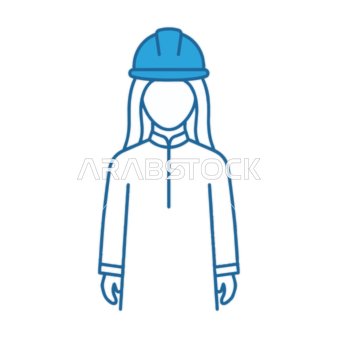 Professional Woman in Construction Wearing a Hard Hat and Traditional Attire