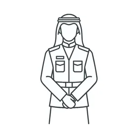 رسم خطي أنيق لرجل يرتدي الزي العربي التقليدي
