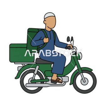 Delivery Rider on Motorcycle with Insulated Box, Offering Fast and Reliable Service