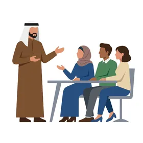 Saudi Businessman Conducting Corporate Training Session Vector