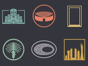 Dubai Landmarks Minimalist Vector Icon Collection