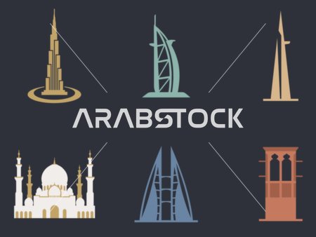 Middle East Landmarks Vector Icons Minimalist Design