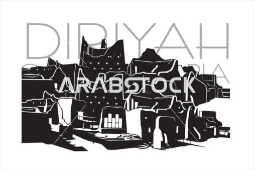 رسومات فيكتور لحي الطريف التاريخي بالدرعية السعودية