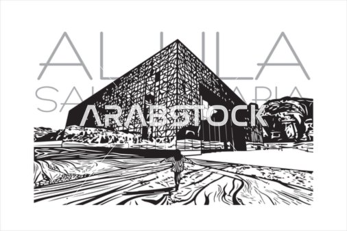 Maraya Concert Hall AlUla Saudi Arabia Vector Illustration