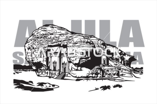AlUla Hegra Saudi Arabia Vector Illustration