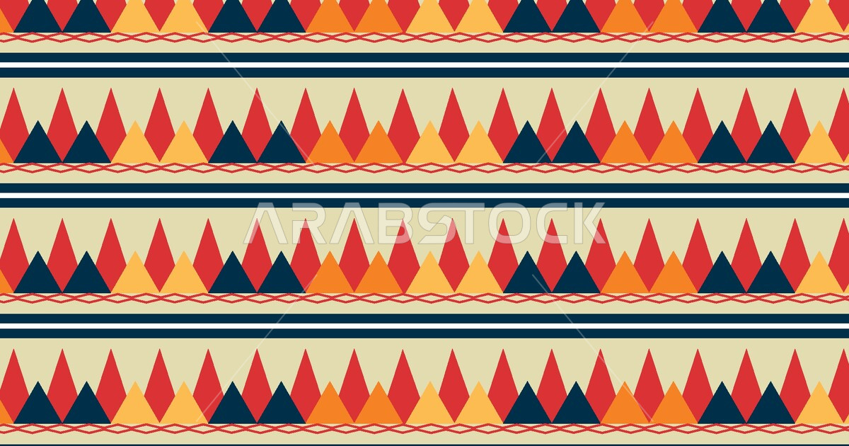Vector pattern for various graphics, colorful Saudi Arabian Gulf motifs ...