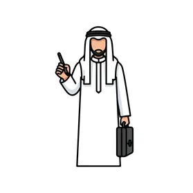 Arab Businessman Vector Characters Set Isolated - Vector