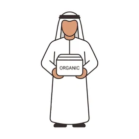Arab Delivery Courier Character Holding Cardboard Box - Vector