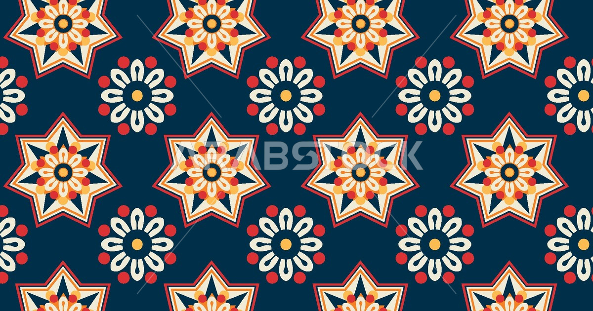 Vector pattern for various graphics, colorful Saudi Arabian Gulf motifs ...