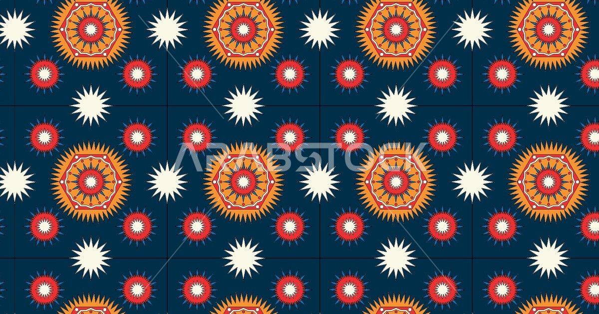 Vector pattern for various graphics, colorful Saudi Arabian Gulf motifs ...