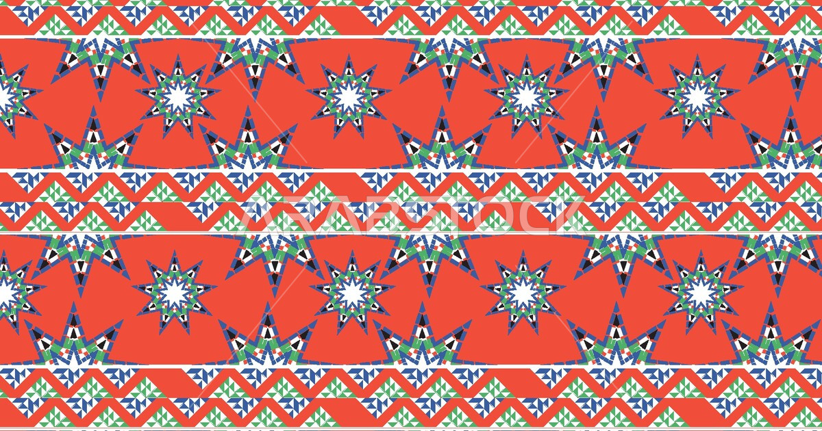 Vector pattern for various graphics, colorful Saudi Arabian Gulf motifs ...