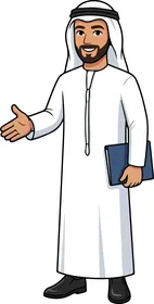 Arab Businessman Vector Characters Set Isolated - Vector