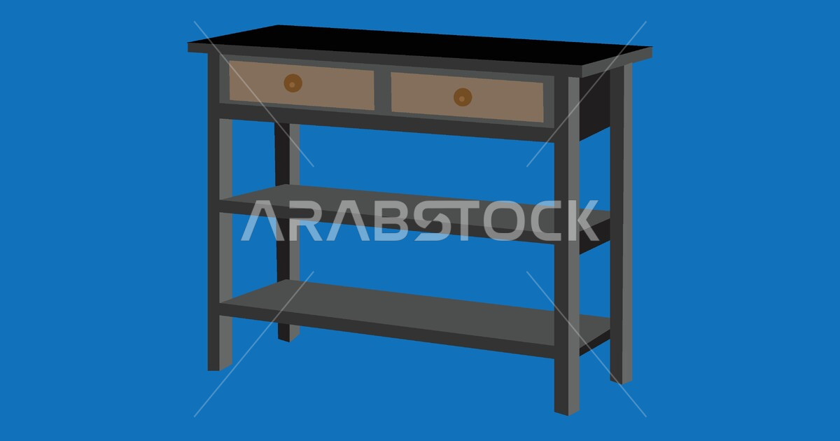 Table Drawer Vector Vector design, wooden table with drawers, wood table, vector ...