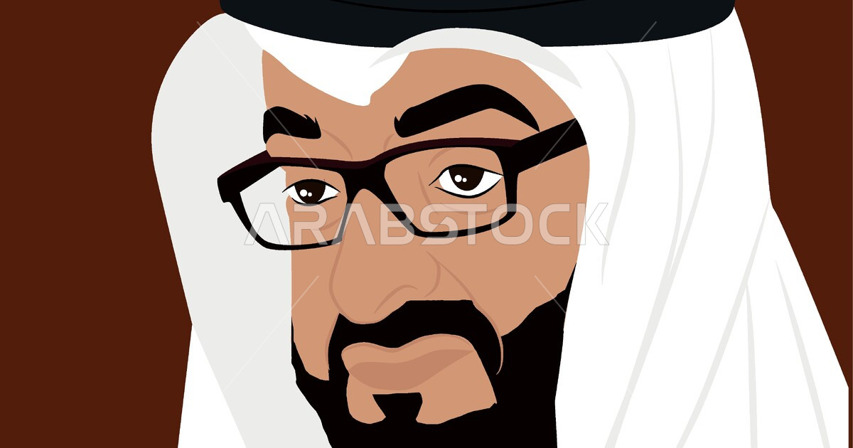 Uae Ruler Vector Picture Vector cartoon character, His Highness Sheikh Mohammed bin Zayed Al ...