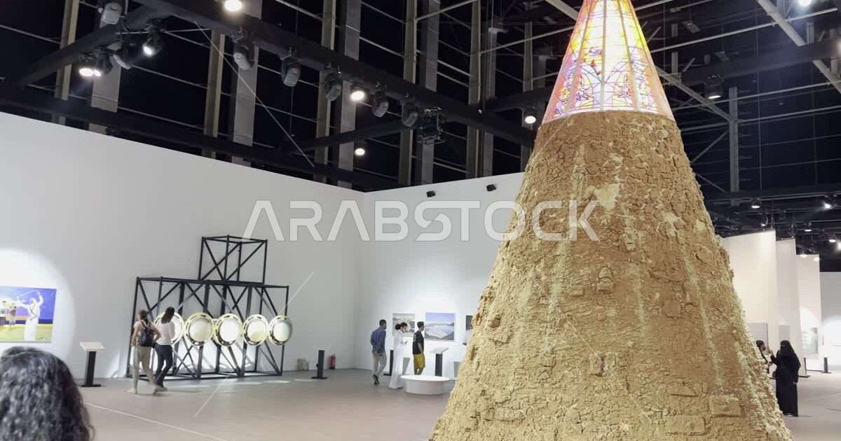 A conical building made of bricks and stones in a section between mud