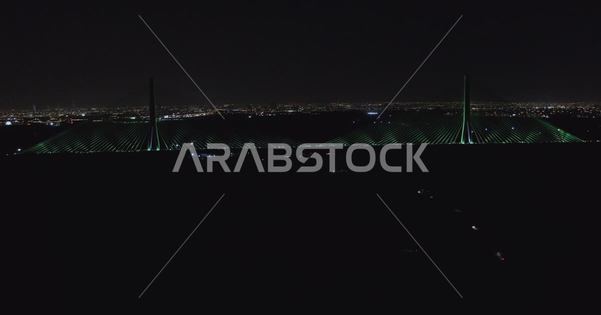 Aerial drone photography of the cable-stayed suspension bridge ...