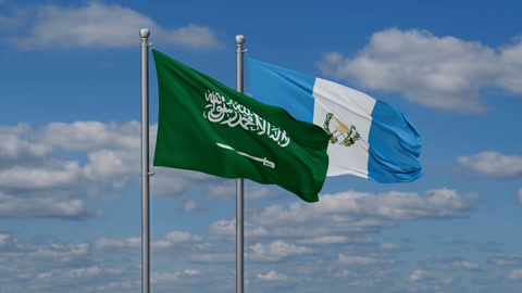 Guatemala and Saudi Arabia two flags