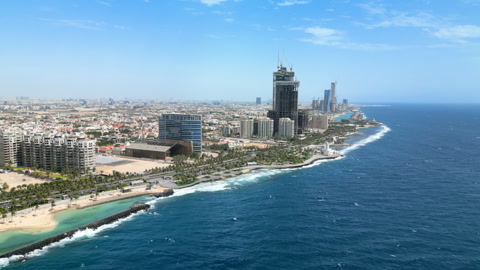 Aerial View From The Top Of The City Of Jeddah In The Kingdom Of Saudi 