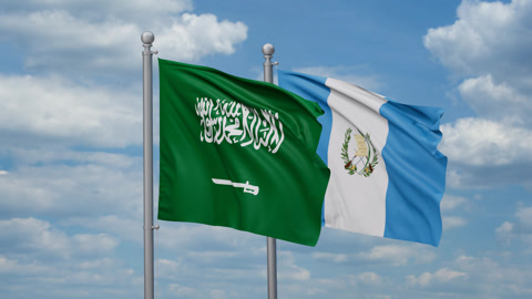 Guatemala and Saudi Arabia two flags