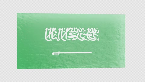 Close-up of Saudi Arabia's flag isolated by alpha channel transparent background