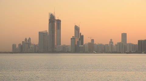 United Arab Emirates, Abu Dhabi, City Skyline at dawn