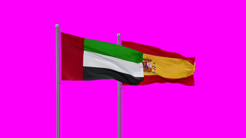 Spain and United Arab Emirates, UAE flag